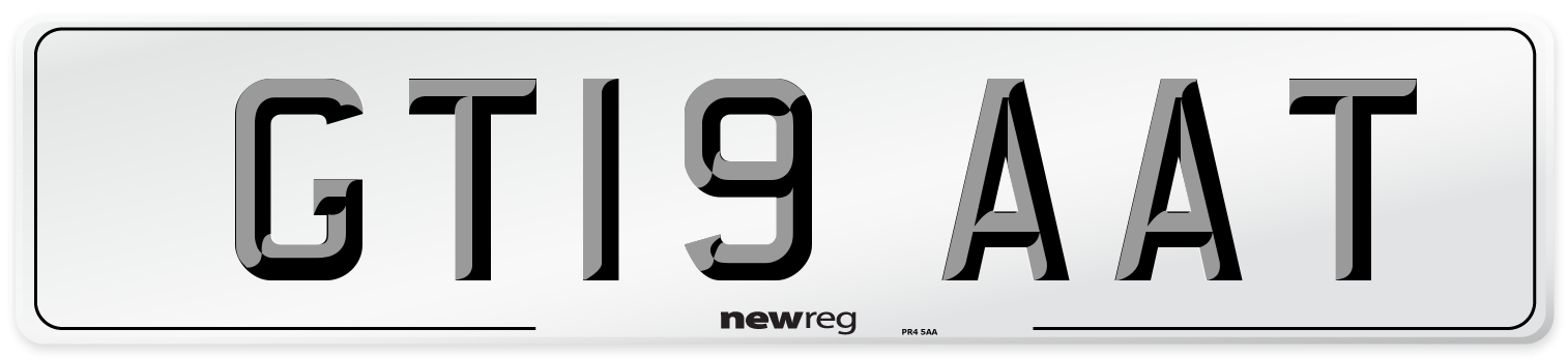 GT19 AAT Number Plate from New Reg